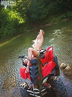 Hottie stripping outdoors