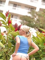 Alison Angel gets naked on the balcony