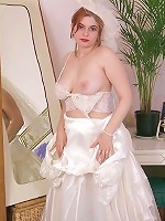 Beautiful BBW in Wedding Gown Posing Nude