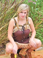 Danielle plays with her pussy outside