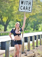 Danielle shows off her big tits