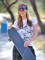 Danielle wears some skater gear