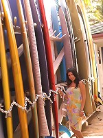 Jezebele flashes by the pool