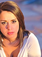 Paige shows gets naked by the pool