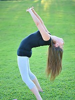 Orianna plays in a public park