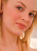 Horny Bree Daniels wears off her yellow tops and panties revealing her suckable big boobies and spreading her pretty shaved pussy