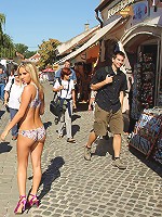 Alexa Nude in Public Body Painting