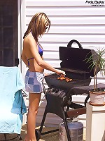 Paris Parker Cooks on the Grill
