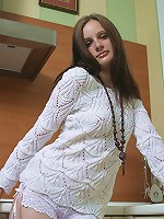 Sexy Teen Plays with a Spoon