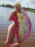 Naughty blonde teen fingers herself