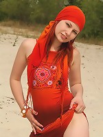 Horny teen strips outdoors