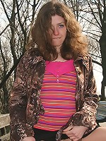 Sexy teen outdoors with no panties