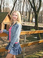 Naughty teen, outdoors with no panties on