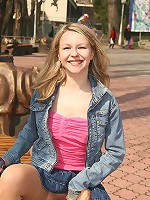 Naughty teen, outdoors with no panties on