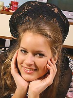 Horny teen strips off her lingerie