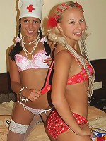 Zarina is a very sexy doctor. Too sexy! The girls performed a great show. You can see more close-ups here.