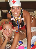 Zarina is a very sexy doctor. Too sexy! The girls performed a great show. You can see more close-ups here.