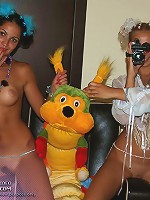 Who is the producer of this erotic show Karolina or Zarina? Both.The girls like to play with camera.