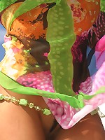 Sexy teen gets naked outdoors