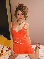 Horny teen bends over and spreads her pussy