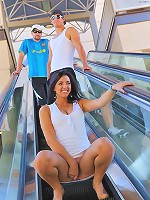 Madeline flashes tits and ass at the mall