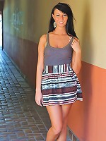 Rebecca flashing her tits outdoors