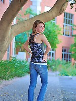 Aubrey being shy and slowly takes off clothes