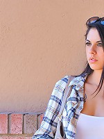 Lilly flashes tits and ass outside