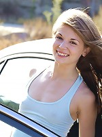 Sensi in cute shorts gets naked