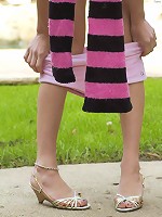 Kasey shows off her cute pink panties