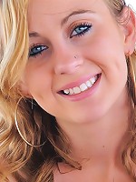 Mealynn takes off her dress and sits on huge dildo