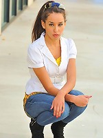 Chloey walks around in public and strips nude