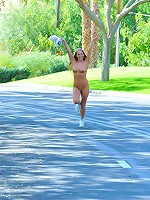 Kiera goes for a jog naked