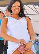 Madeline flashes tits and ass at the mall