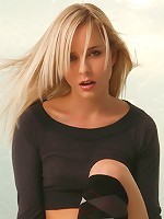 Stunning star model Kara Duhe glamorously posing nude in her knee high socks showing off her beautiful body