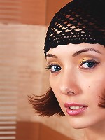 Vintage babe Leila undressing, drinking vine and getting hotter and hotter