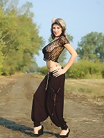 Skinny Katy show her enormous huge firm breasts