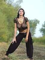 Skinny Katy show her enormous huge firm breasts