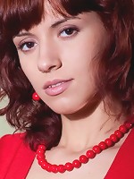 Busty stunning babe with very fancy haircut on her pussy