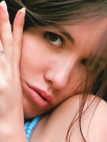 Small titted young beautiful brunette teen posing naked outdoor