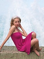 Skokoff's Janetta flashing tits on the beach