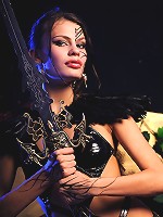 Naked gorgeous warrior naked with the steel sword