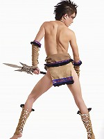 Sexy warrior getting naked and leaking her ax