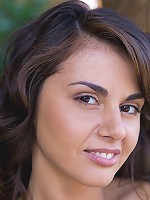 Outdoor brunette posing