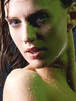 Drenched and wet but still smolderingly sexy, Gisele raises the temperature with her artistically provocative poses as she sprawls on the damp floor.