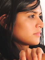 Amie explores her pussy and discovers a sweet, sensitive spot that feels good when being rubbed.