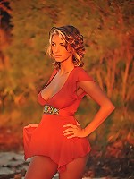 Blonde babe basking under the afternoon sun.