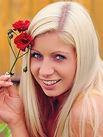 Nubiles.net Candy Blond - Fresh teen massages her boobs and flaunts her tanned body outside