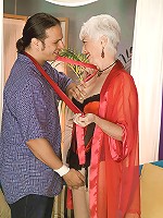 Platinum grannie gives a nasty blowjob