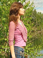 Girl pulling off her jeans